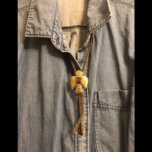 Leather thunderbird necklace